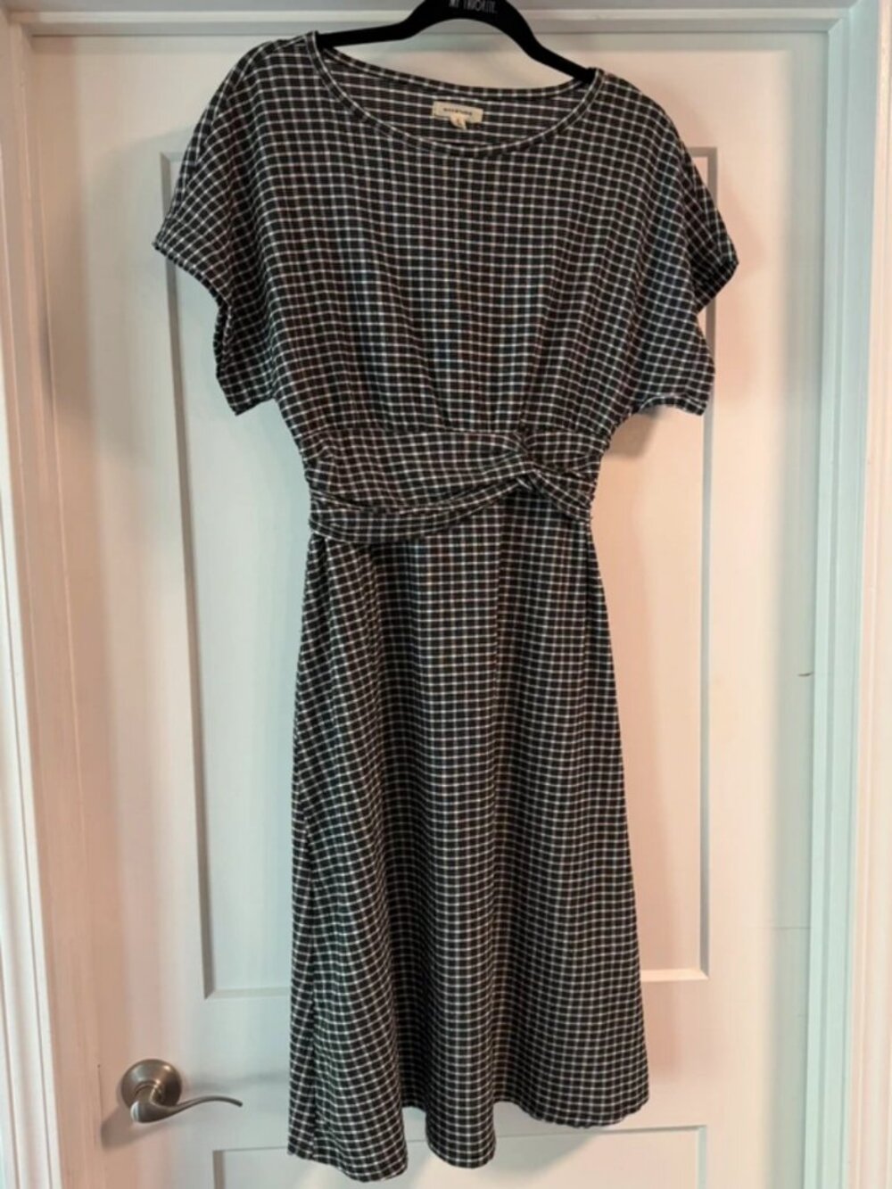 Max Studio Black & White Plaid Below the Knee Dress